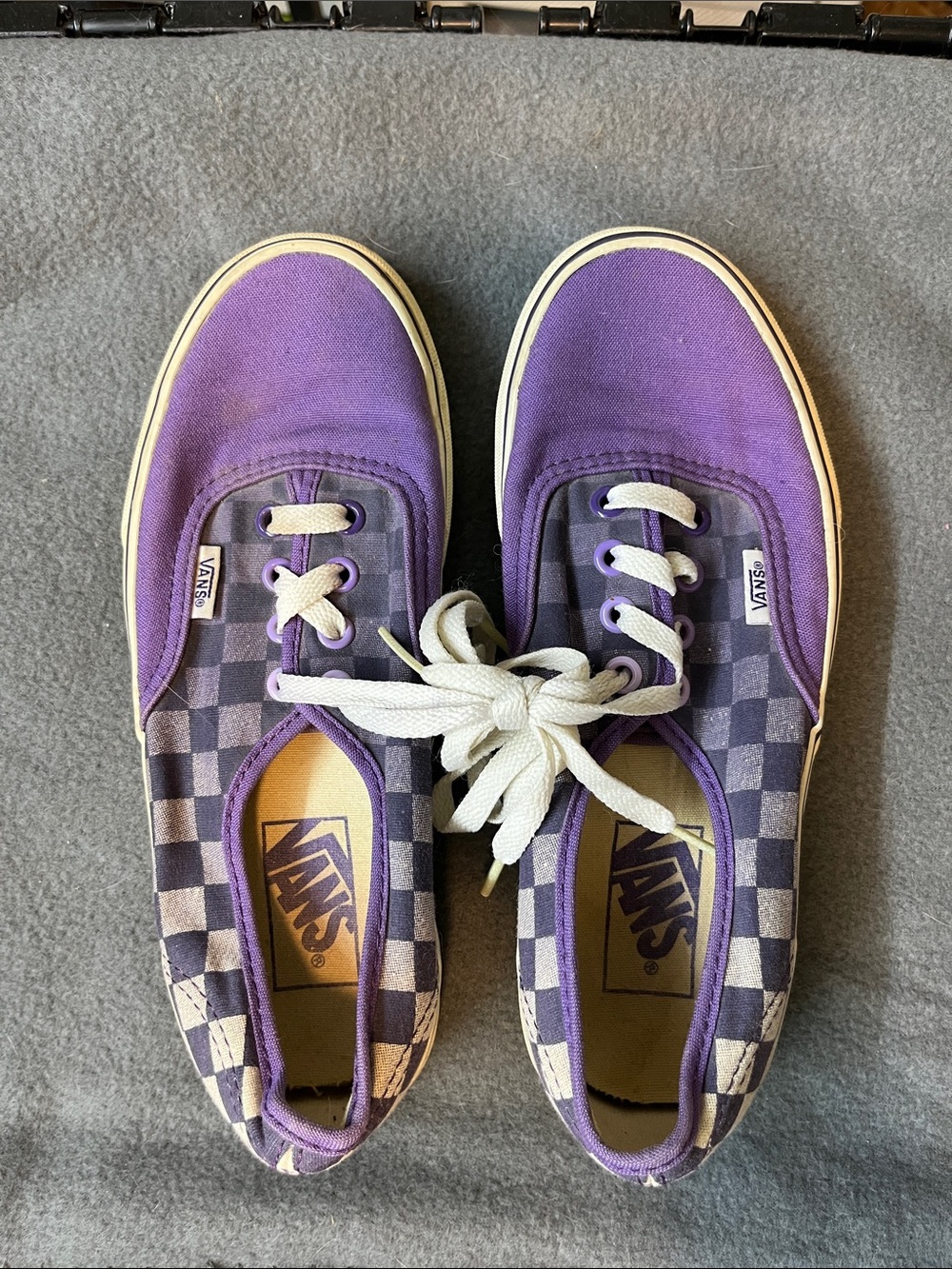Vans Purple Checkerboard Canvas Low-Top Sneakers